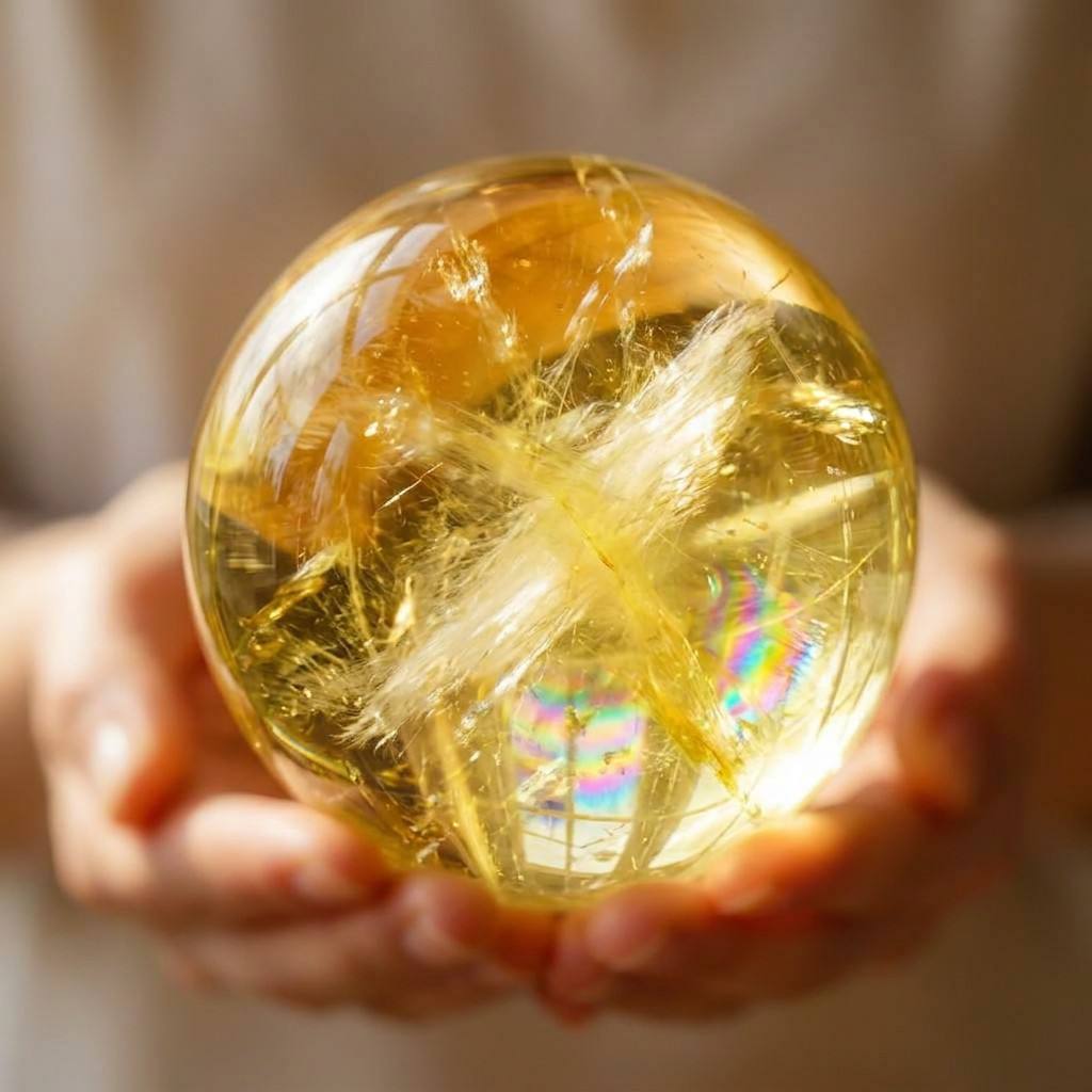 Home Office Feng Shui - Esfera de Cristal de Citrino Natural