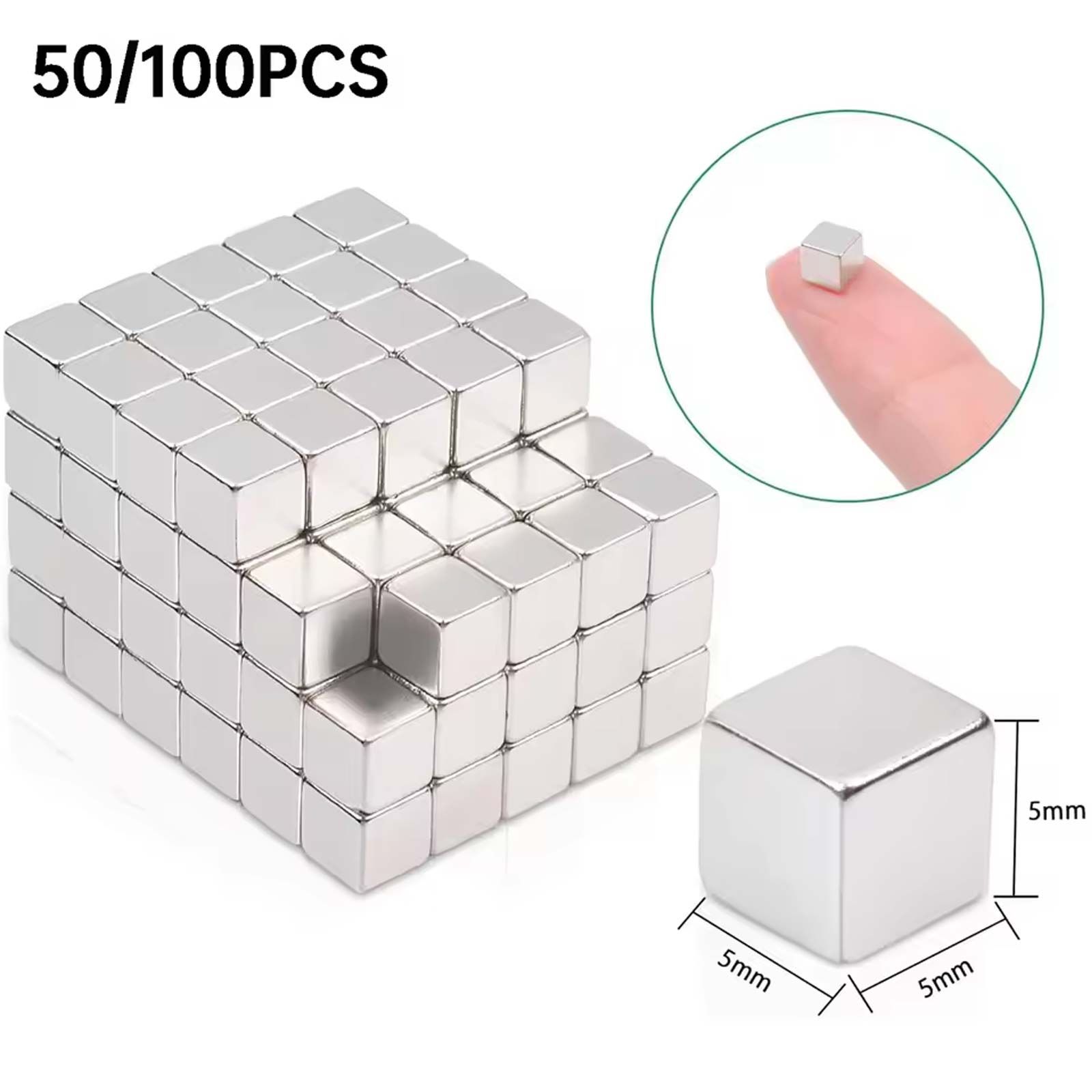 Whiteboard Magnetic - 50/100 Uds. Cubos magnéticos cuadrados pequeños