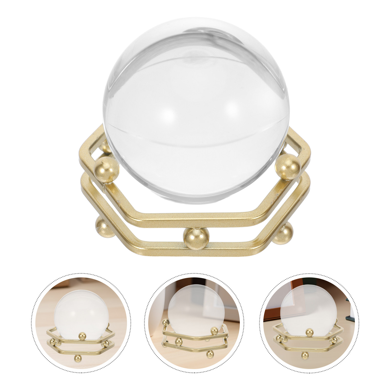 Home Office Feng Shui - Esfera de Cristal Transparente con Base,
