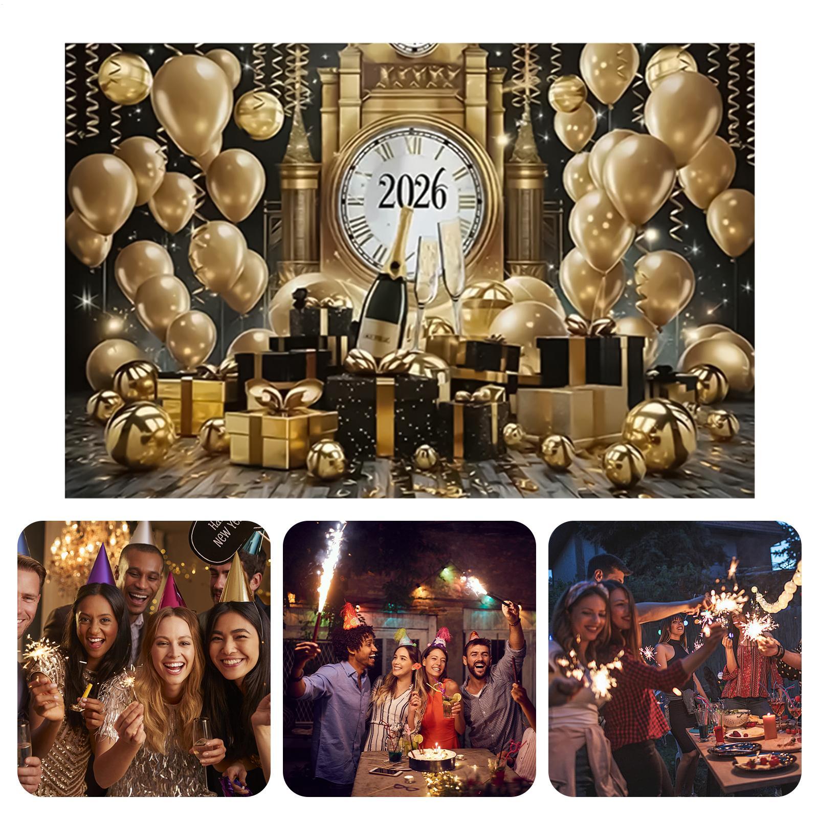 Feliz Año Nuevo Banner 7x5 pie - Home Office Backdrop reseña y precio