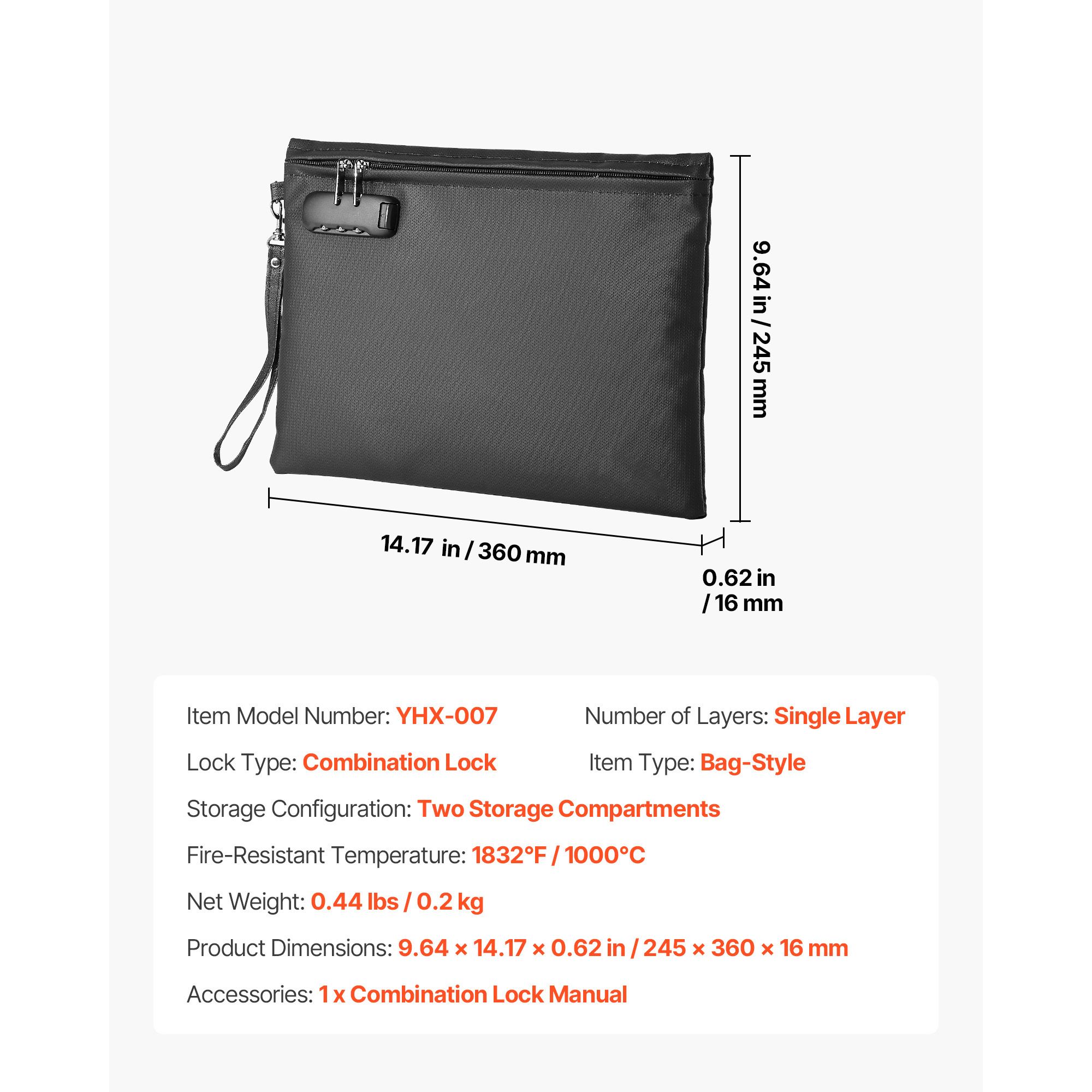Bolsa ignífuga para documentos - Home Office Passport reseña y precio