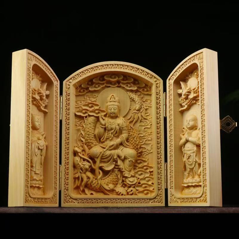 Tallado en madera Guanyin, dio - Home Office Feng Shui reseña y precio