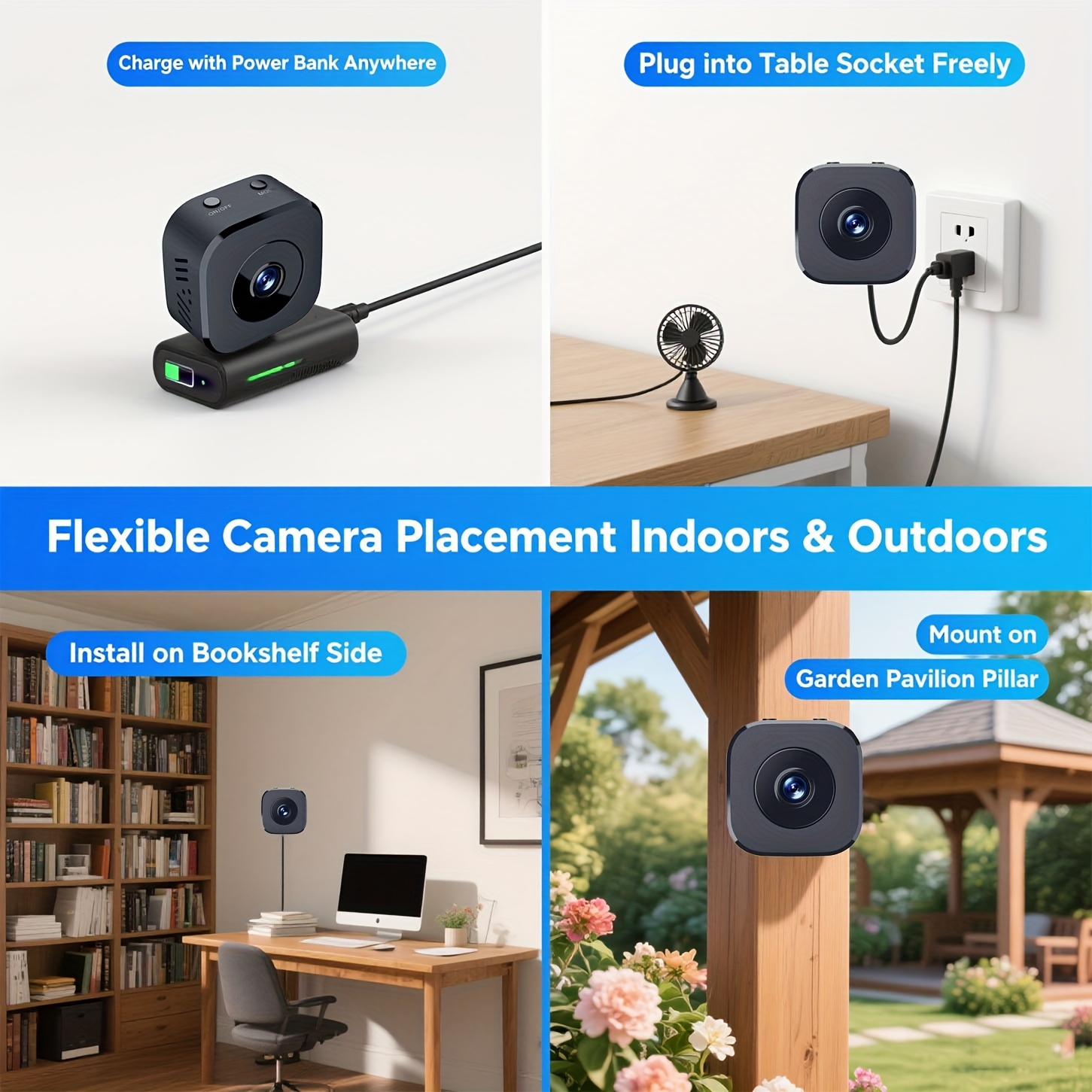 Mini cámara WiFi HD de 1080P,  - Webcam Hd 1080P reseña y precio