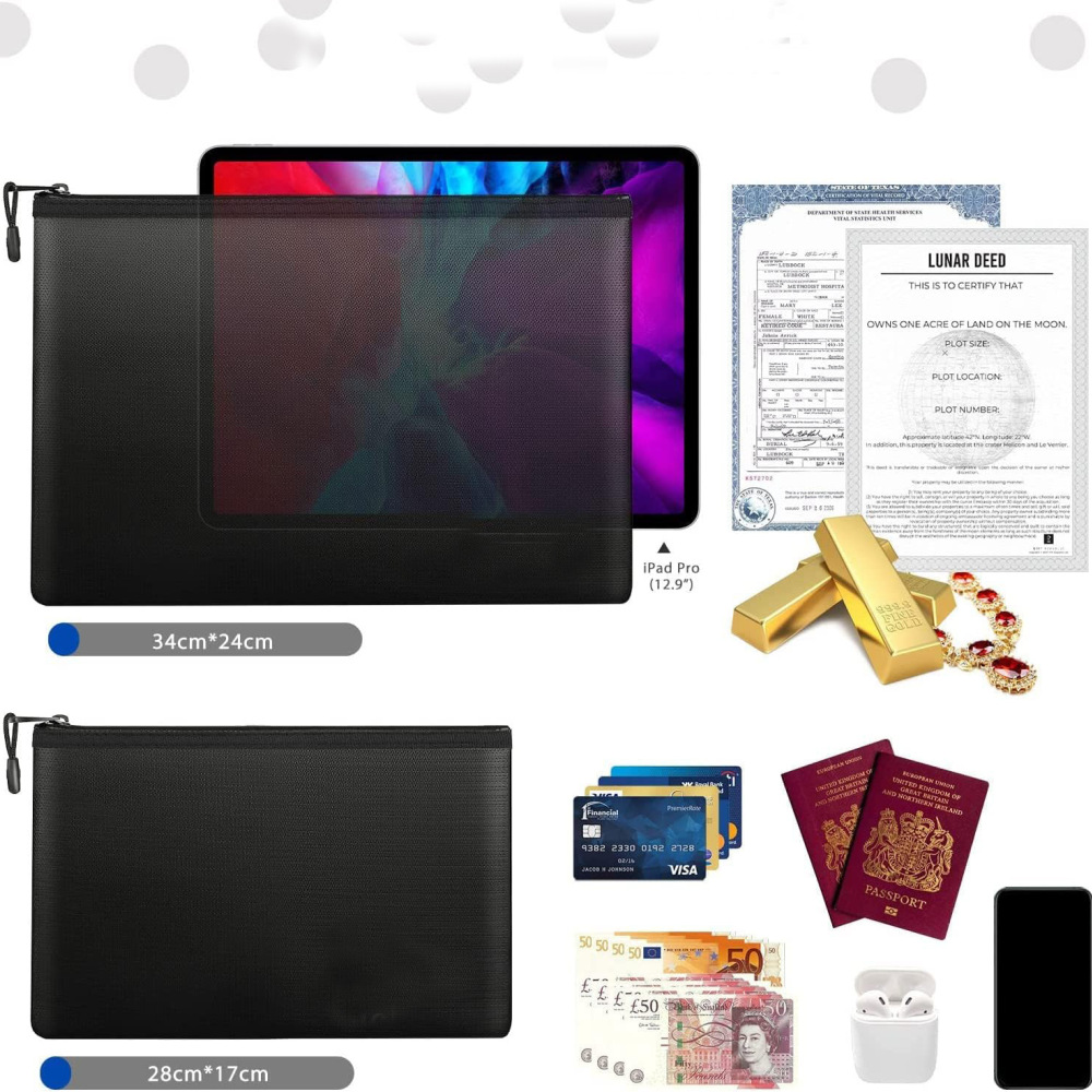 Bolsa para documentos ignífuga - Home Office Passport reseña y precio