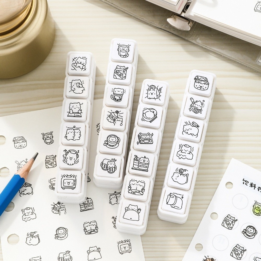 Juego de 6 Sellos de Goma con  - Whiteboard Magnetic reseña y precio